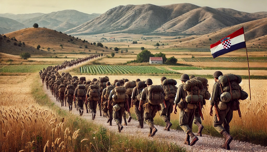 Participation of the Croatian contingent at the 79th Dancon March walks in Novo Selo, Kosovo, 2024